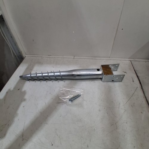 ASHMAN GROUND SCREW NO DIG U-MODEL SCREW IN POST STAKE - 27.6" X 2.7" - SILVER image 3