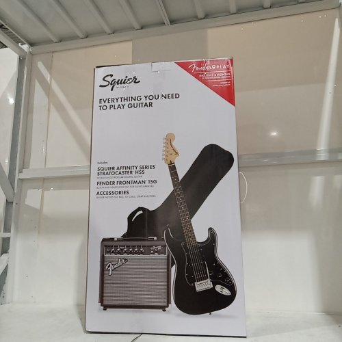 SQUIER BY FFENDER AFFINITY SERIES STRATOCASTER HSS PACK WITH CARRY BAG AND FRONTMAN 15G AMP- RIGHT HANDED - 120 V - CHARCOAL FROST METALLIC WITH LAUREL FINGERBOARD (MODEL:PK AF STRAT HSS LRL CFM 120 V) image 17