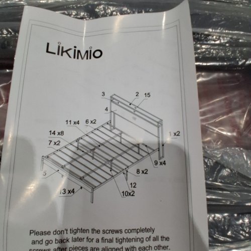 LIKIMIO BED FRAME WITH 4 STORAGE DRAWERS - QUEEN - INDUSTRIAL BROWN (MODEL: HK-KBF-005B) image 2