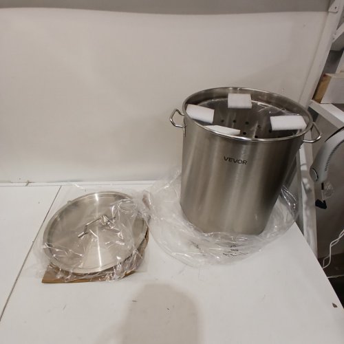 STAINLESS STEEL COMMERCIAL STOCKPOT WITH STRAINER - 36QT - SILVER (MODEL: SP36QT324206S) image 2
