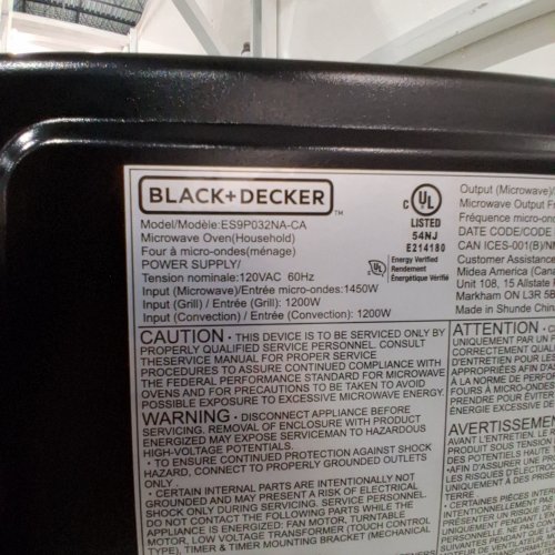 BLACK+DECKER MICROWAVE OVEN - 0.9 CU. FT, 900W, 120 V - STAINLESS STEEL (MODEL: ES9P032NA-CA) image 3