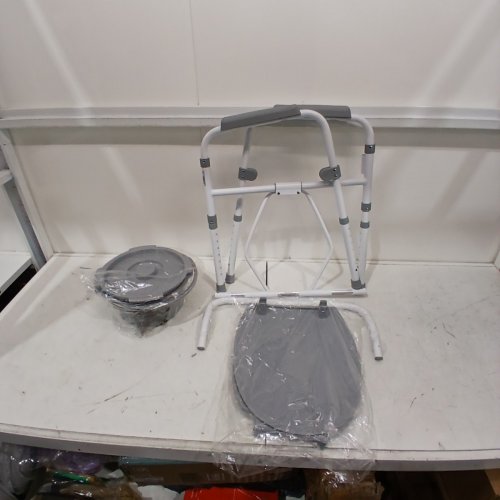 MEDLINE 3-IN-1 STEEL BEDSIDE COMMODE, ELONGATED SEAT, FOLDING FRAME (MODEL# G1-200LX1) image 2