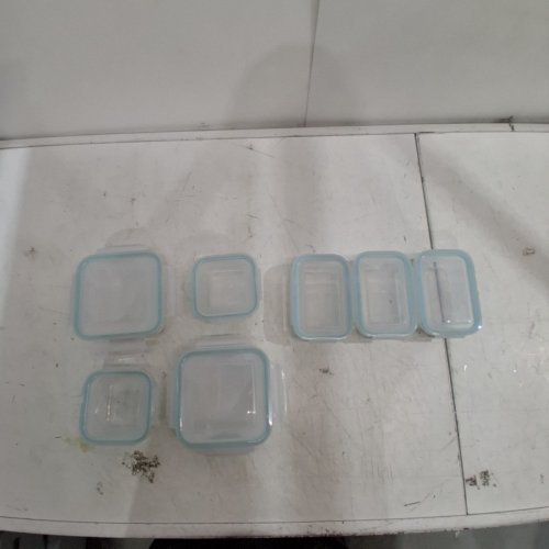 14PC GLASS LOCK FOOD STORAGE CONTAINERS WITH LIDS - VARIOUS SIZES - CLEAR/TEAL image 3