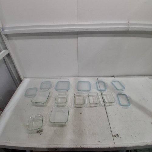14PC GLASS LOCK FOOD STORAGE CONTAINERS WITH LIDS - VARIOUS SIZES - CLEAR/TEAL image 4