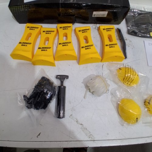 BLINNGOBALL ROUNDNET GAME SET WITH CARRYING BAG AND STRIP LIGHT - YELLOW\/BLACK (MDOEL : B08332C2SC) image 4