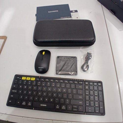 SAMSERS FOLDING MULTIPLATFORM WIRELESS BLUETOOTH KEYBOARD AND MOUSE COMBO SET -ELEGANT BLACK (MODEL: KM01-K) image 4