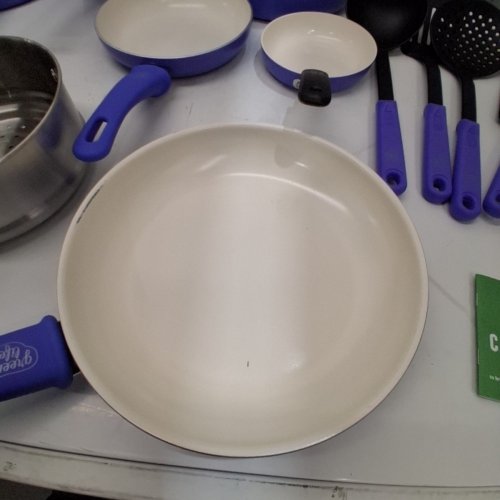 16PC GREENLIFE SOFT GRIP CERAMIC NONSTICK COOKWARE SET - PERIWINKLE image 5