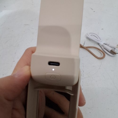 AECOOLY PORTABLE HANDHELD POCKET FAN WITH MIRROR - BEIGE image 2