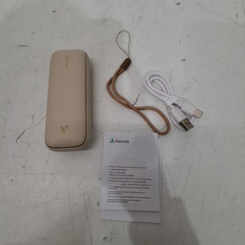 AECOOLY PORTABLE HANDHELD POCKET FAN WITH MIRROR - BEIGE image 3