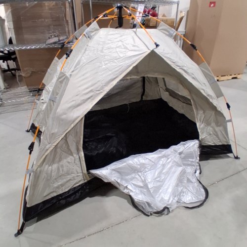 AUTOMATIC POP-UP DOME CAMPING TENT WATERPROOF/WINDPROOF - 3-4 PERSON - BEIGE image 2