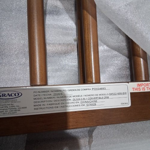 GRACO OLIVIA 3-IN-1 CONVERTIBLE CRIB - HAZELNUT (MODEL: 04522-608-BW) image 7