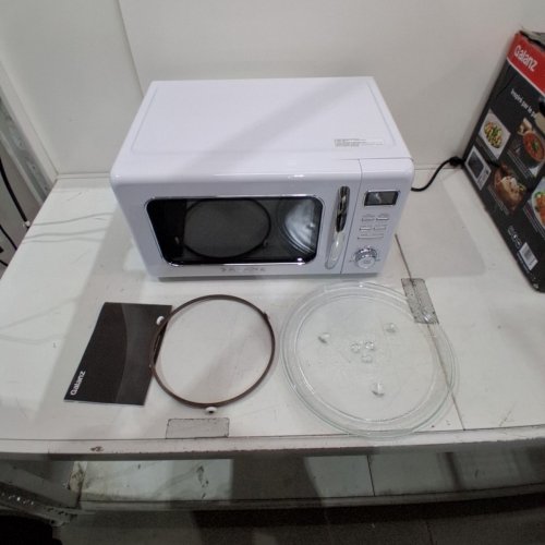 GALANZ RETRO STYLE COUNTERTOP MICROWAVE OVEN - 1.1CU.FT. - MILKSHAKE WHITE (MODEL: GLCMKZ11WER10) image 5