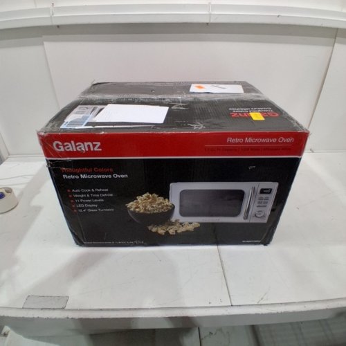 GALANZ RETRO STYLE COUNTERTOP MICROWAVE OVEN - 1.1CU.FT. - MILKSHAKE WHITE (MODEL: GLCMKZ11WER10) image 6