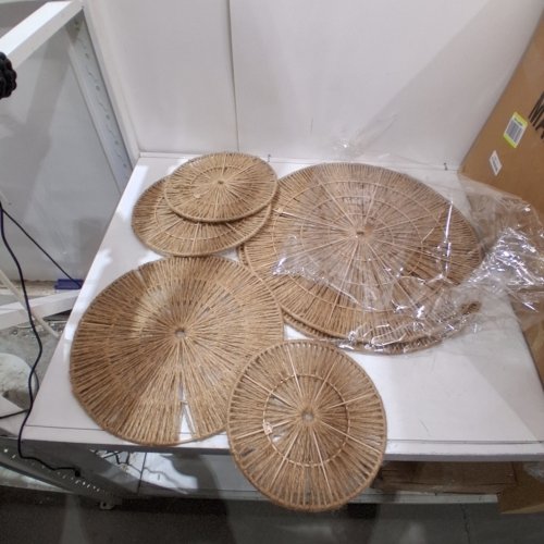 6PC JUTE WALL DECOR - 23"/15"/13"/12"/10" - NATURAL image 2