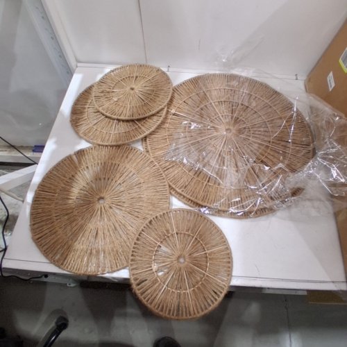 6PC JUTE WALL DECOR - 23"/15"/13"/12"/10" - NATURAL image 3