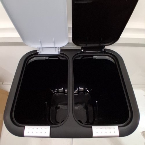 STEP N' SORT DUAL TRASH AND RECYCLING BIN WITH SLOW CLOSE LID - 20L (EACH) - BLACK (MODEL: SNS402-B) image 4