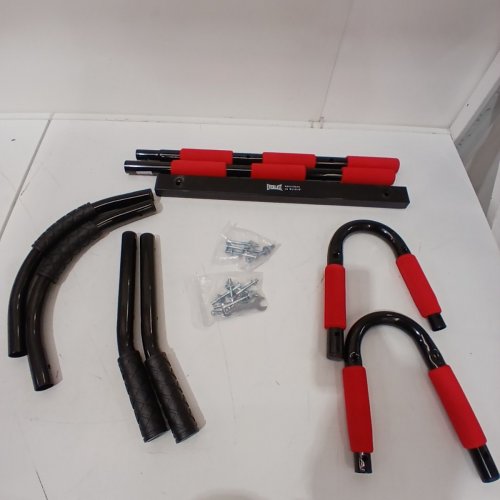 EVERLAST FIT PRO PULL-UP BAR WITH 12 GRIP POSITIONS FOR UPPER BODY STRENGTH - BLACK / RED (MODEL: ET9960BK) image 2