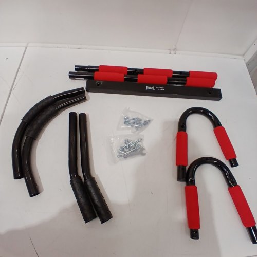 EVERLAST FIT PRO PULL-UP BAR WITH 12 GRIP POSITIONS FOR UPPER BODY STRENGTH - BLACK / RED (MODEL: ET9960BK) image 4