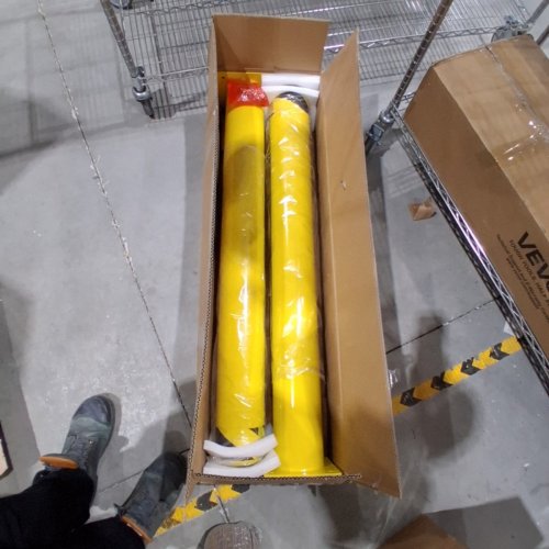 2PK STEEL PIPE SAFETY BOLLARD POST - 48" - BLACK/ YELLOW (MODEL: XSJ-23-A 0013) image 2