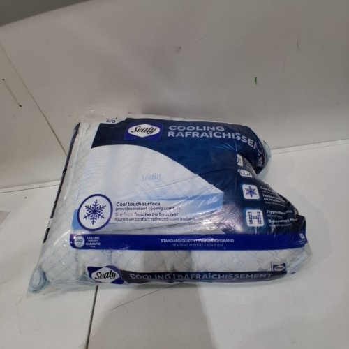 SEALY ESSENTIALS COOL TOUCH MEMORY FOAM PILLOW - 24'' X 16'' - WHITE image 4