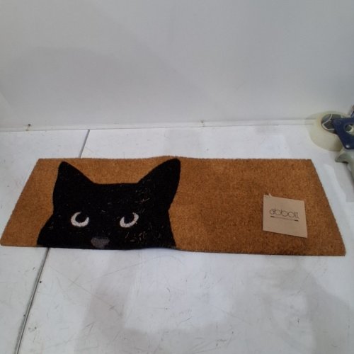 ABBOTT COLLECTION PEEKING CAT SMALL DOORMAT - 10" X 30" - BROWN\BLACK (MODEL:35-PFW-AN-1950) image 3