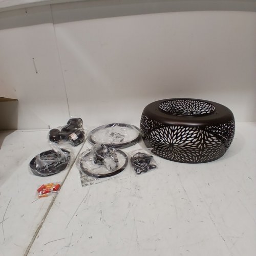 WUZUPS ROUND CEILING PENDANT CHANDELIER WITH OPEN BOTTOM DRUM SHADE -12" X 14" - 60W BULBS (NOT INCLUDED) - OIL RUBBED BRONZE (MODEL: USHD9607-3-M) image 2