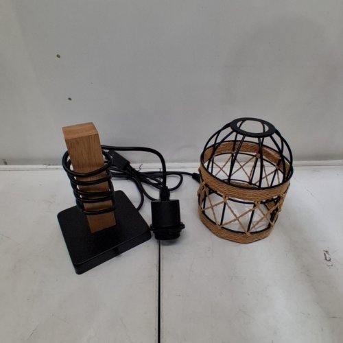 2PK CAFULAM RUSTIC WALL MOUNTED SCONCE LIGHT WITH METAL AND RATTAN WOVEN SHADE - 66.93" - BLACK/BROWN - (MODEL: WCD81) image 3