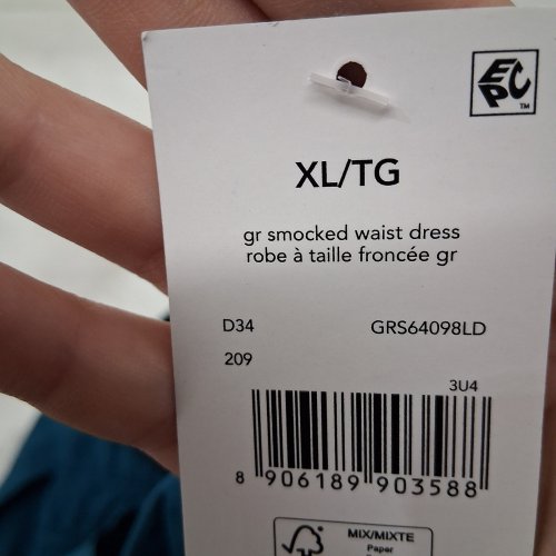 WOMEN'S GEORGE SMOCKED WAIST DRESS - EXTRA LARGE - BLUE (STYLE: GRS64098LD) image 3