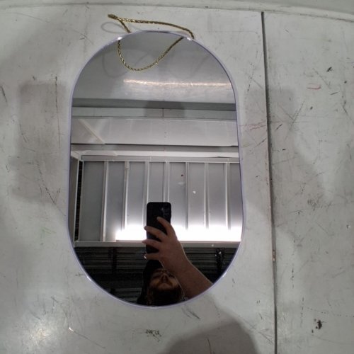 OVAL WALL MIRROR - 19" X 12" - LAVENDER image 2