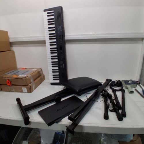 ALESIS MELODY 61 -KEY PIANO KEYBOARD BUNDLE WITH CHAIR AND BENCH - BLACK\WHITE (MODEL: MK4) image 4