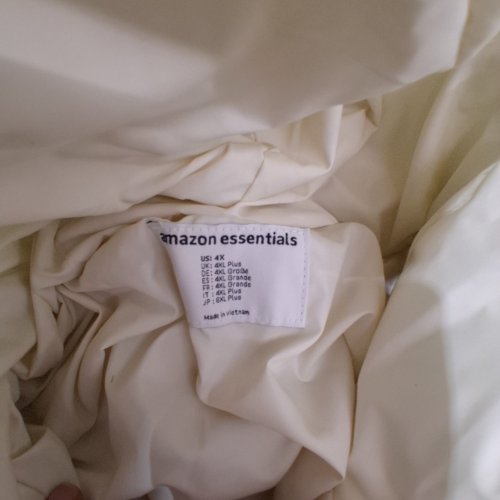 WOMEN'S AMAZON ESSENTIALS LONG PUFFER COAT - 4X - IVORY image 3