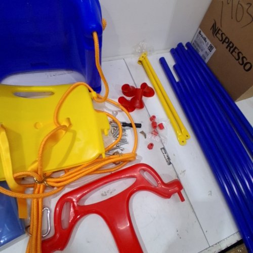 FUNLIO 3-IN-1 SWING SET FOR KIDS WITH TODDLER SAFETY HARNESS - 6M TO 10Y - YELLOW / BLUE / RED (MODEL: SWINGSET07A) image 3