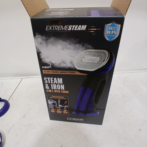 CONAIR TURBO EXTREME STEAM HANDHELD GARMENT STEAMER AND IRON - 1850W - BLUE/BLACK (MODEL: GS108C) image 4