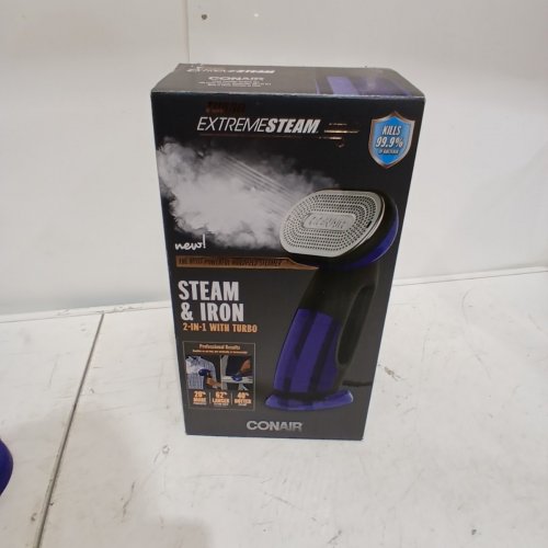 CONAIR TURBO EXTREME STEAM HANDHELD GARMENT STEAMER AND IRON - 1850W - BLUE/BLACK (MODEL: GS108C) image 9