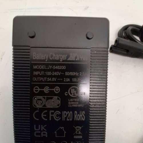 ELECTRIC BIKE BATTERY CHARGER - 54.6V 2 AMP - DC: 2.1/2.5MM -BLACK (MODEL: JY-546200) image 4
