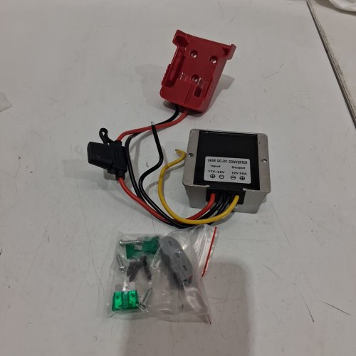 STEP DOWN POWER CONVERTER FOR MILWAUKEE M18 - 18V TO 12V - RED/SILVER (MODEL: MWK-W1-12V20A-1PC) image 3