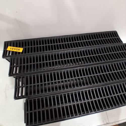 4PK VEVOR TRENCH DRAIN SYSTEM WITH PLASTIC GRATE - BLACK (MODEL: IDP100*150*4000) image 3