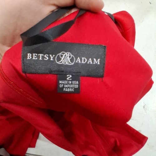 WOMEN'S BETSY & ADAM PAULINA CUTOUT ONE SHOULDER DRESS - SIZE 2 - RED (STYLE: A19997) image 4