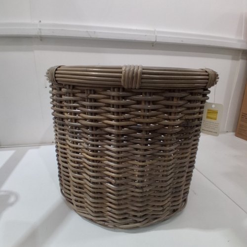 KOUBOO ROUND RATTAN STORAGE BASKET - GREY (ITEM: 1060106) image 2