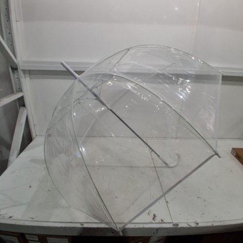 THE WEATHER STATION BUBBLE DOME CLEAR UMBRELLA - 52" - WHITE image 3
