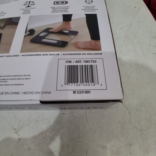 TAYLOR SMART BODY COMPOSITION SCALE - 12" X 12" - BLACK/CLEAR (MODEL: 1901753) image 2