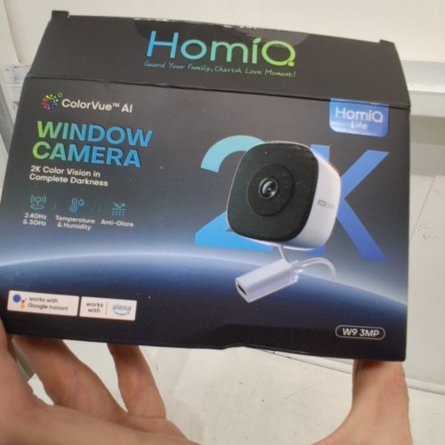 HOMIQ WINDOW INDOOR WIFI SECURITY CAMERA - 3MP, 2K, COLORVUE AI COLOUR NIGHT VISION, PERSON DETECTION WITH AUTO-FOCUS, 24/7 RECORDING, COMPATIBLE WITH ALEXA & GOOGLE HOME - WHITE/BLACK (MODEL: W9) image 3