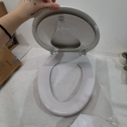 YASFEL TOILET SEAT WITH TODDLER TOILET SEAT BUILT-IN, 18.5" - WHITE image 3