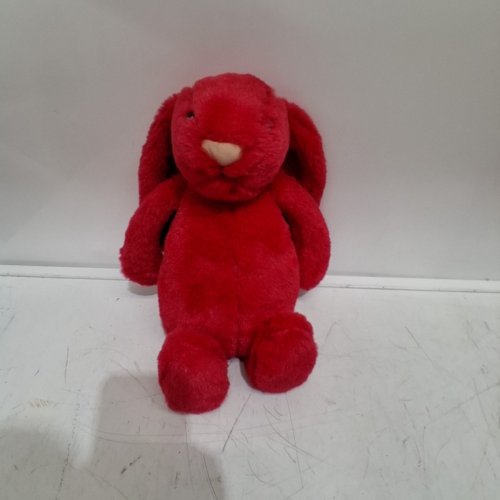 JELLYCAT BASHFUL CRANBERRY BUNNY *RETIRED* PLUSH - 10" - RED image 2