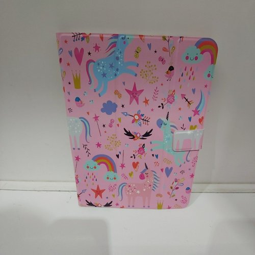KIDS GEMS UNIVERSAL TABLET CASE - FITS TABLETS 7" TO 11" - PEACH/UNICORN image 2