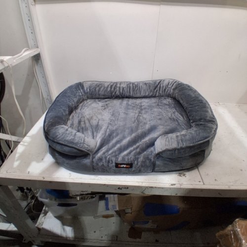 FEANDREA ORTHOPAEDIC DOG BED WITH WASHABLE COVER - 34" X 26" - GREY image 2