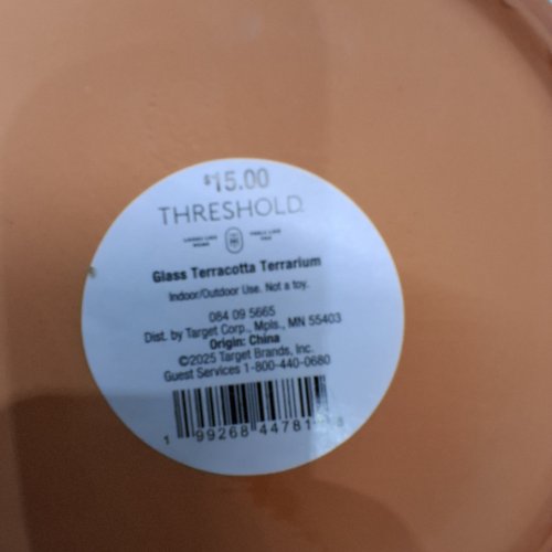 THRESHOLD GLASS TERRACOTTA TERRARIUM - 6" X 6" X 9" - TERRACOTTA (ITEM: 084-09-5665) image 3