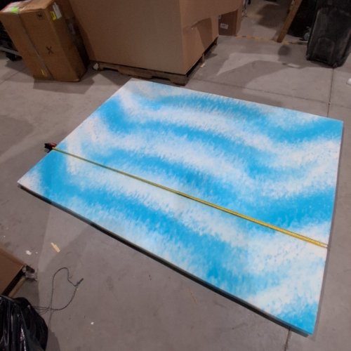MEMORY FOAM MATTRESS TOPPER - 78" X 60", 2" - BLUE/WHITE image 2