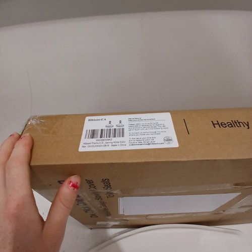 HIBBENT PREMIUM ONE BUTTON ELONGATED TOILET SEAT - WHITE image 3