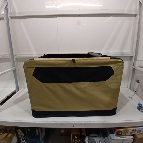 AMAZON BASICS PREMIUM FOLDING PORTABLE SOFT PET DOG CRATE CARRIER KENNEL - 36" X 24" X 25" - TAN image 2
